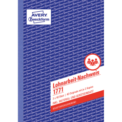 1771 Lohnarbeit-Nachweis, DIN A5, selbstdurchschreibend,...
