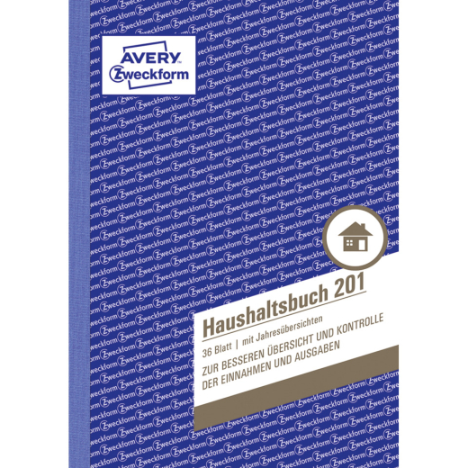 201 Haushaltsbuch, DIN A5, mit Jahresübersicht, 36 Blatt, weiß
