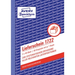 1722 Lieferschein, DIN A6, selbstdurchschreibend, 2 x 40...
