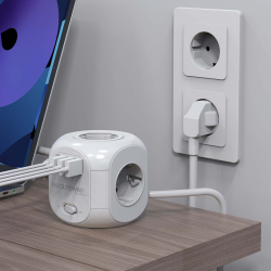 RealPower Steckdosenwürfel PowerBox 431 + 3xUSB-A /...