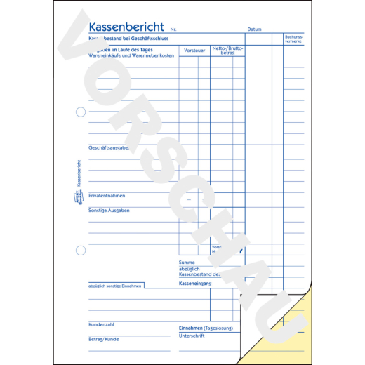 1743 Kassenbuch Bericht A5 2x40Blatt SD blau
