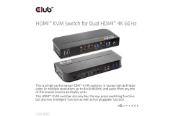 Club3D KVM Switch 4K60Hz 2x HDMI > HDMI/2xUSB/Audio retail