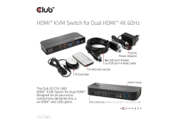 Club3D KVM Switch 4K60Hz 2x HDMI > HDMI/2xUSB/Audio retail