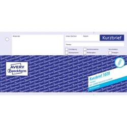 1020 Kurzbrief, DIN A4 (1/3), vorgelocht, 100 Blatt,...