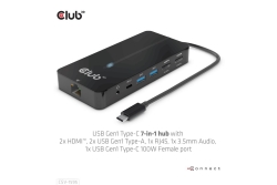 Club3D USB-C 7in1-HUB >2xHDMI/2xUSB/USB-C/LAN 4K60Hz PD100W retail