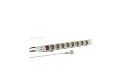 EFB 19 1HE Steckdosenleiste 8xCEE 7/3 mit Schalter,Alu,grau