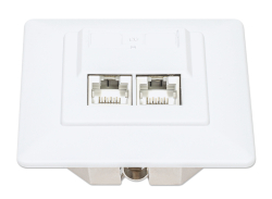 INTELLINET 2-Port Cat6 10G RJ45-Unterputzdose STP weiß