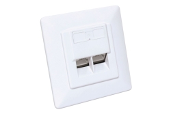 INTELLINET 2-Port Cat6 10G RJ45-Unterputzdose STP weiß