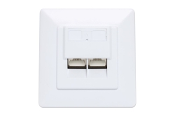 INTELLINET 2-Port Cat6 10G RJ45-Unterputzdose STP weiß