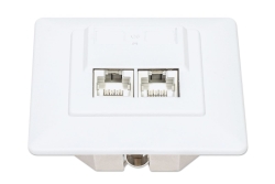 INTELLINET 2-Port Cat6 10G RJ45-Unterputzdose STP weiß