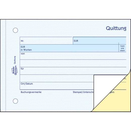 1742 Quittung Kleinunternehmer, 1. und 2. Blatt bedruckt, SD, DIN A6 quer, 2x40 Blatt