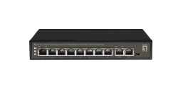 LevelOne PoE+Switch 8xFE PoE/2xGE 120W unmanaged Metall