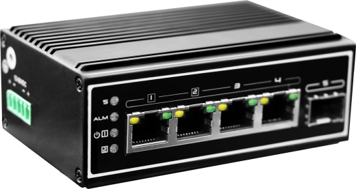 LevelOne Industr.PoE+Switch 4xGE PoE/1xSFP 120W unman.Metall
