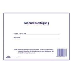 2837 Patientenverfügung, DIN A4, 1 Satz/10...
