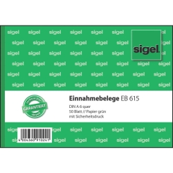 Einnahmebelege - A6 quer, Papier grün, mit...