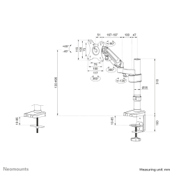 Neomounts TIS 17-27 1TFT 2Gelenk schw. Max.7kg