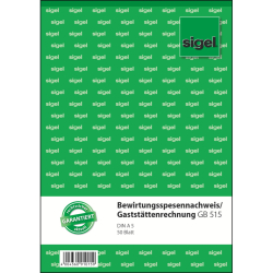 Bewirtungsspesennachweis/Gaststättenrechnung - A5,...