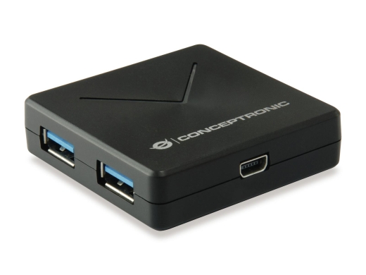 CONCEPTRONIC 4-Port Hub USB-A3.0/Mini-B ->4xA3.0 o.Netz. sw