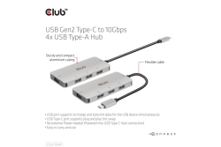 Club3D USB-Hub USB 3.1 Typ C > 4x USB 3.1 Typ A 10Gbps retail