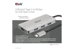 Club3D USB-Hub USB 3.1 Typ C > 4x USB 3.1 Typ A 10Gbps retail