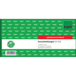 Kurzmitteilungen - 1/3 A4 quer, 1. und 2. Blatt bedruckt,...