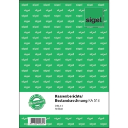 Kassenberichte/Bestandsrechnung - A5, 50 Blatt