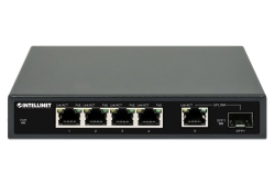 INTELLINET 5-Port Gigabit PoE+ Switch 1SFP91W