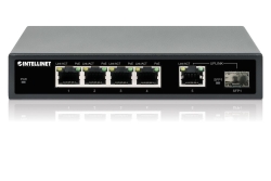 INTELLINET 5-Port Gigabit PoE+ Switch 1SFP91W