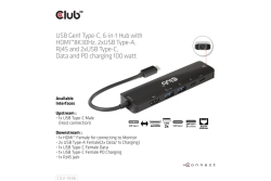Club3D USB-C 6in1-HUB >HDMI/2xUSB/2xUSB-C/LAN 4K120Hz PD100W retail