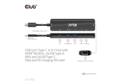Club3D USB-C 6in1-HUB >HDMI/2xUSB/2xUSB-C/LAN 4K120Hz PD100W retail