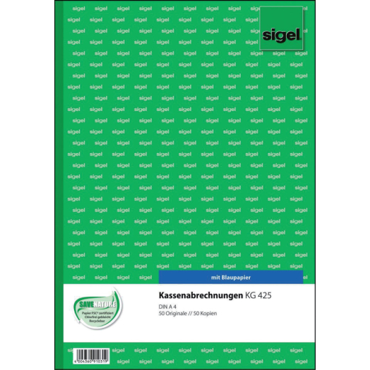 Kassenabrechnungen - A4, 1. und 2. Blatt bedruckt, 2 x 50 Blatt