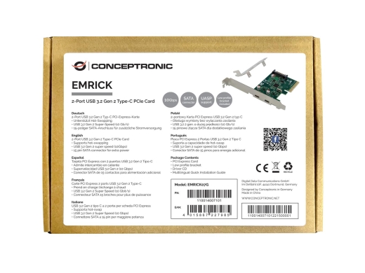 CONCEPTRONIC 4xPCIe2.0 Card 2xUSB-C3.2 Gen2 10Gbps