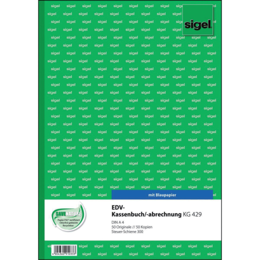 EDV-Kassenbuch Steuerschiene 300 - A4, 1. und 2. Blatt bedruckt, 2 x 50 Blatt