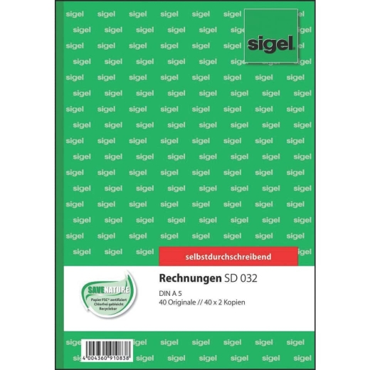 Rechnungen - A5, 1., 2. und 3. Blatt bedruckt, SD, MP, 3 x 40 Blatt