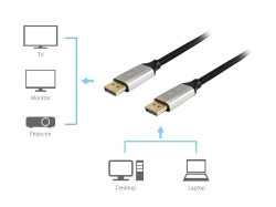 Equip DisplayPort 1.4 Premium 8K/60Hz St/St 1.00m schwarz