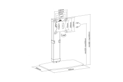 Equip Tischfuß 17-32/1TFT 360° Freistehend 8Kg schwarz lite Retail