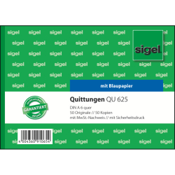 Quittungen mit Sicherheitsdruck - A6 quer, MP, BL, 2 x 50...