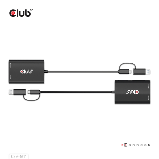 Club3D Adapter USB Typ C/A > HDMI / VGA St/Bu retail