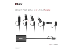 Club3D Adapter USB Typ C/A > HDMI / VGA St/Bu retail