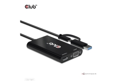 Club3D Adapter USB Typ C/A > HDMI / VGA St/Bu retail