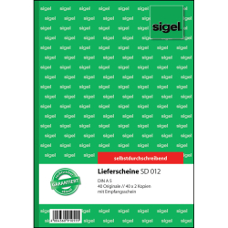 Lieferscheine mit Empfangsschein - A5, 1., 2. und 3....