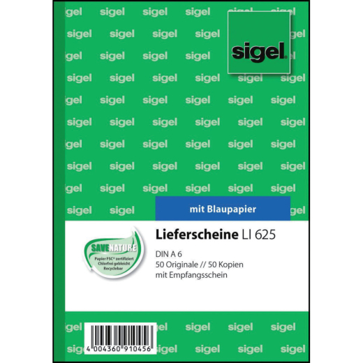 Lieferscheine mit Empfangsschein - A6, 1. und 2. Blatt bedruckt, 2 x 50 Blatt