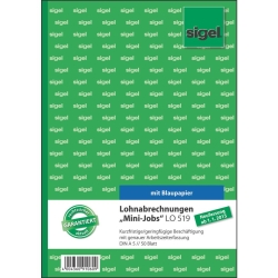 Lohnabrechnungen Mini-Jobs - A5, 50 Blatt