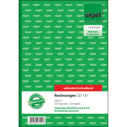 Rechnungen mit fortlfd. Nummerierung - A5, 1. u. 2. Blatt...