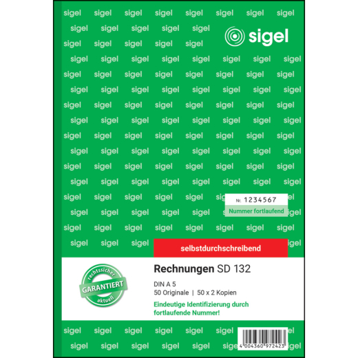 Rechnungen mit fortlfd. Nummerierung - A5, 1., 2. und 3. Blatt bedruckt, SD,MP, 3 x 50 Blatt