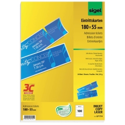 Eintrittskarten mit Abriss - bedruckbar, 180x 55 mm, 100...