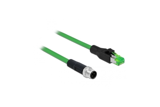 DELOCK Netzwerkkabel M12 4 Pin D-kodiert > RJ45 St PVC 2m