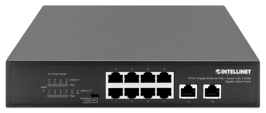 INTELLINET 8-Port Gigabit PoE+ Switch 2 RJ45-Ports 120W