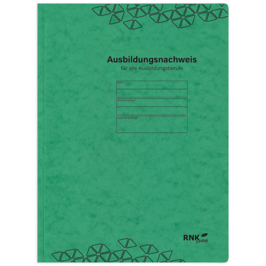Ausbildungsnachweis-Hefter, 390g/qm Spezialkarton, grün