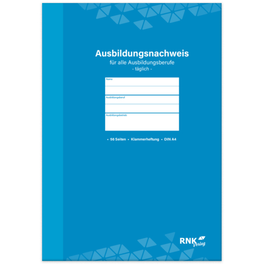 Ausbildungsnachweis-Heft täglich, alle Berufe, 56 Seiten, DIN A4